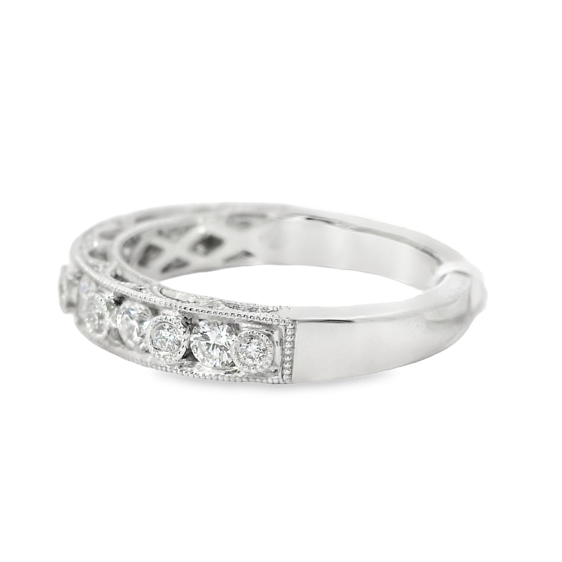 18kt White Gold Diamond Bezel Ring (0.58ct)