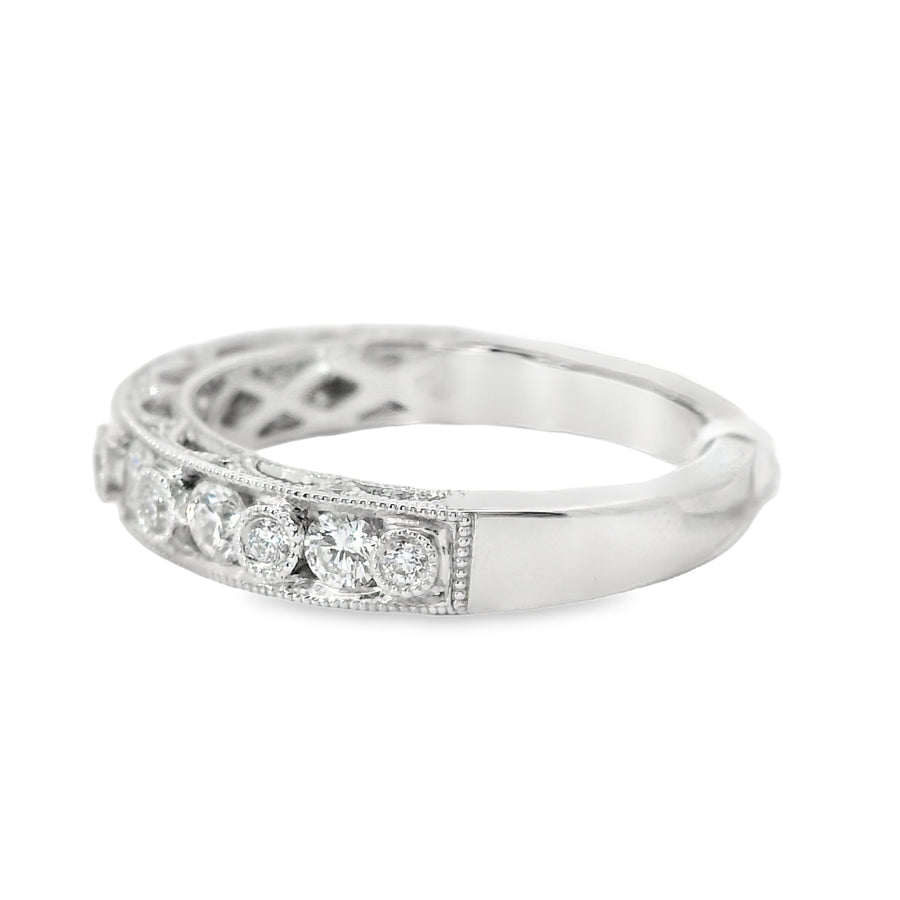 18kt White Gold Diamond Bezel Ring (0.58ct)