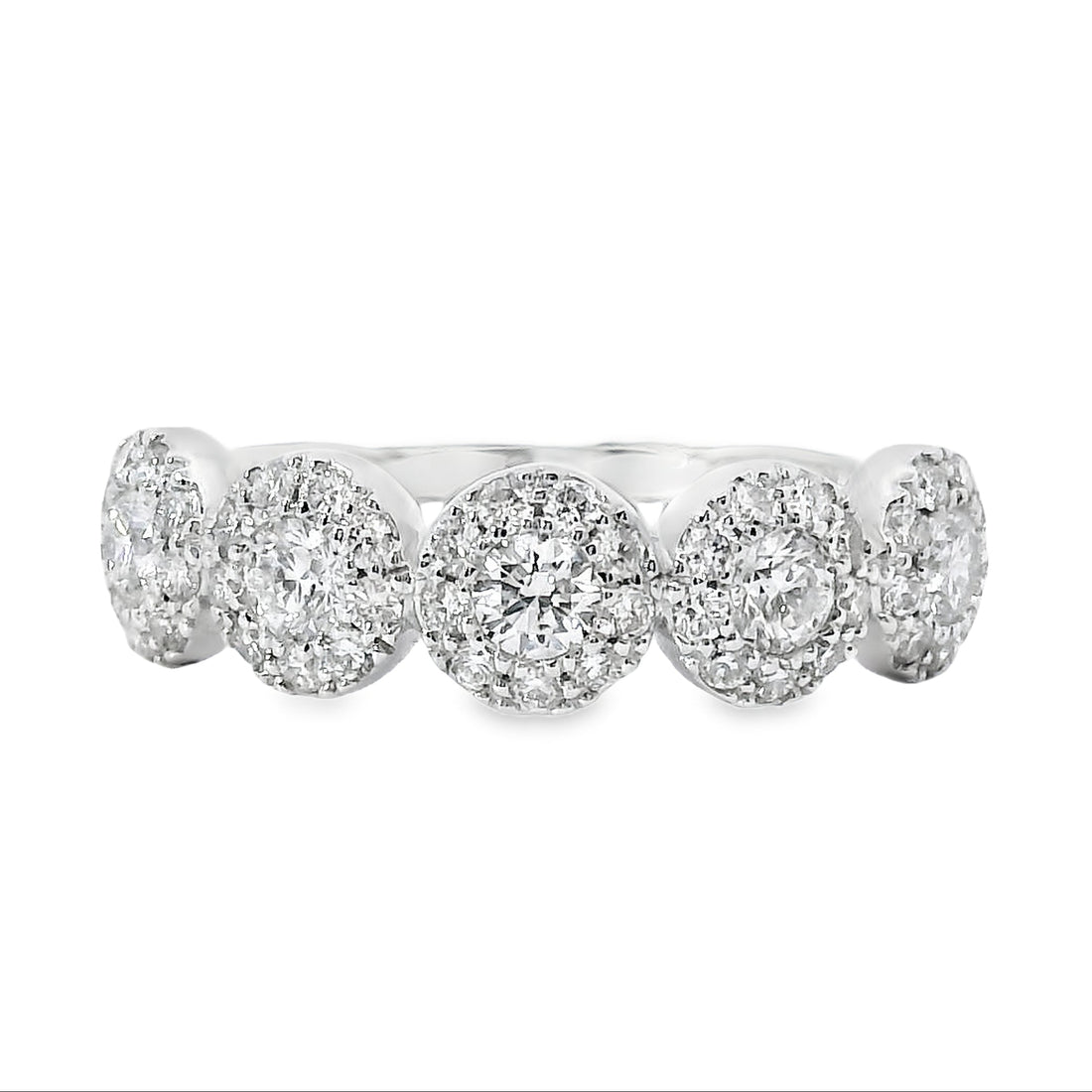 18K White Gold Round Diamond Wedding Ring (.69ct)