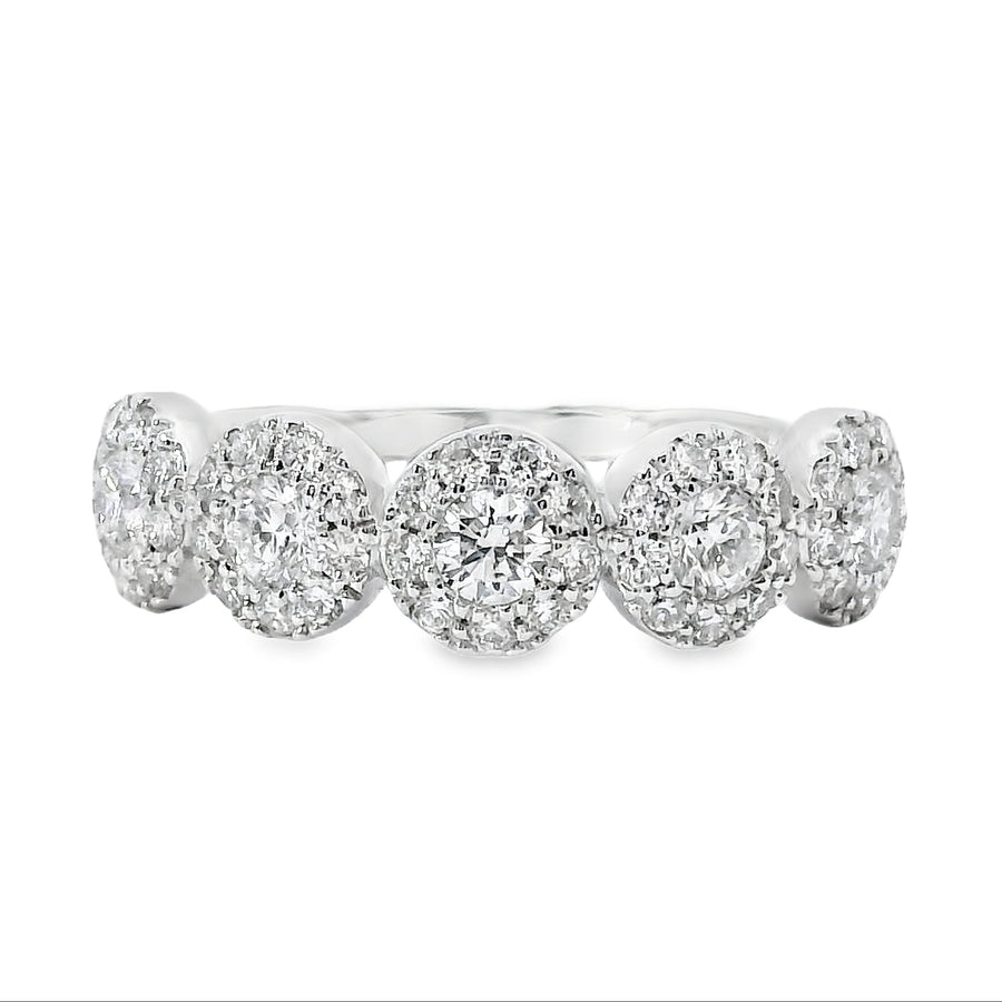18K White Gold Round Diamond Wedding Ring (.69ct)