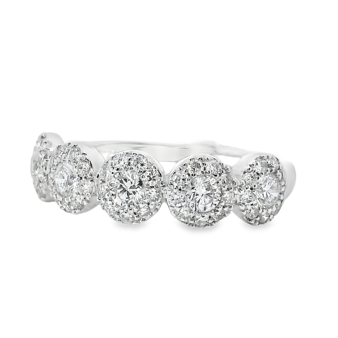 18K White Gold Round Diamond Wedding Ring (.69ct)