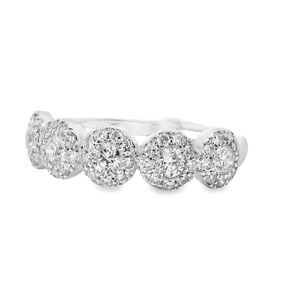 18K White Gold Round Diamond Wedding Ring (.69ct)