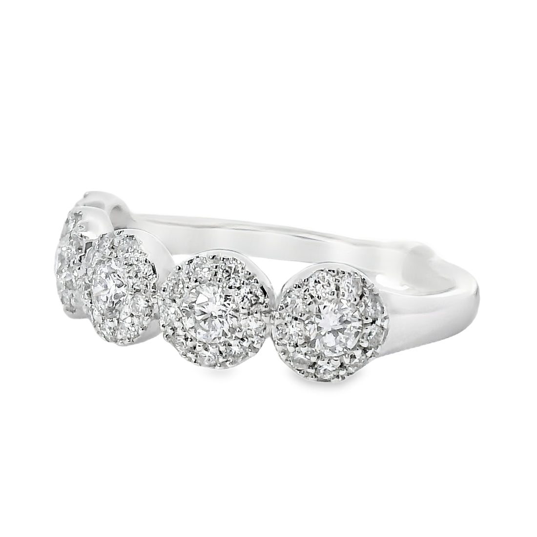 18K White Gold Round Diamond Wedding Ring (.69ct)