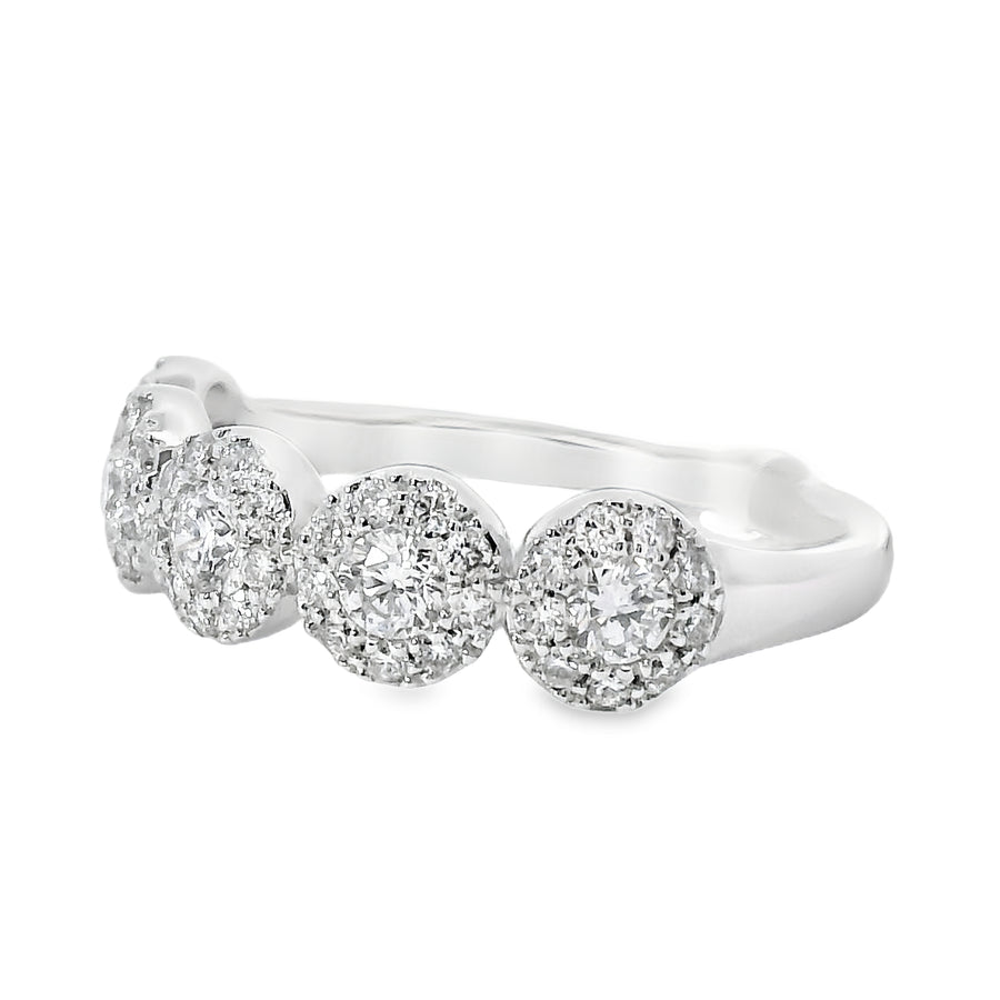 18K White Gold Round Diamond Wedding Ring (.69ct)