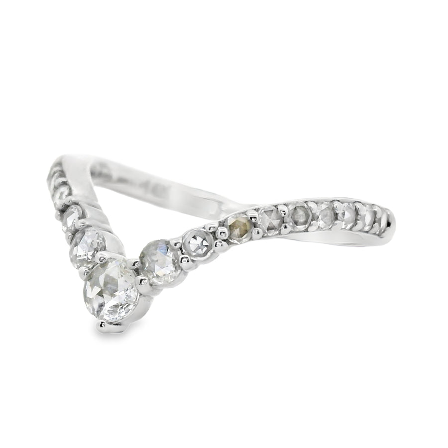 14kt White Gold Diamond Curved Ring (0.36ct)
