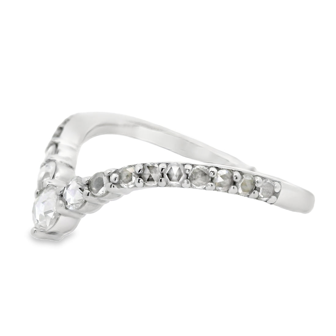 14kt White Gold Diamond Curved Ring (0.36ct)