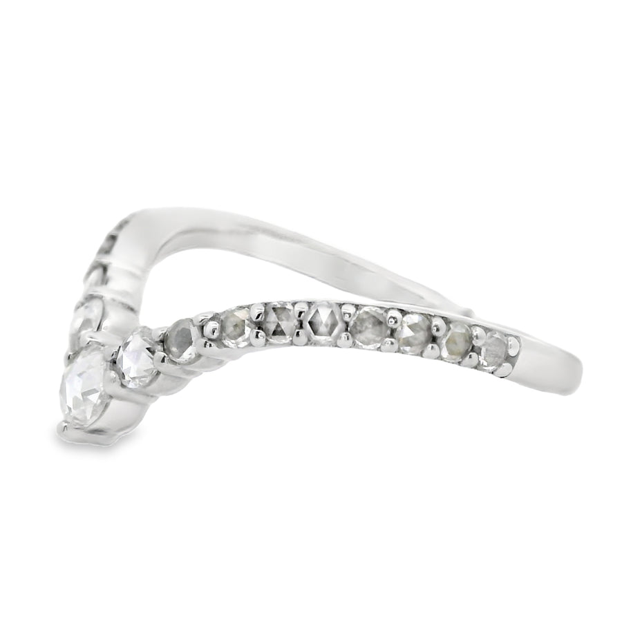 14kt White Gold Diamond Curved Ring (0.36ct)