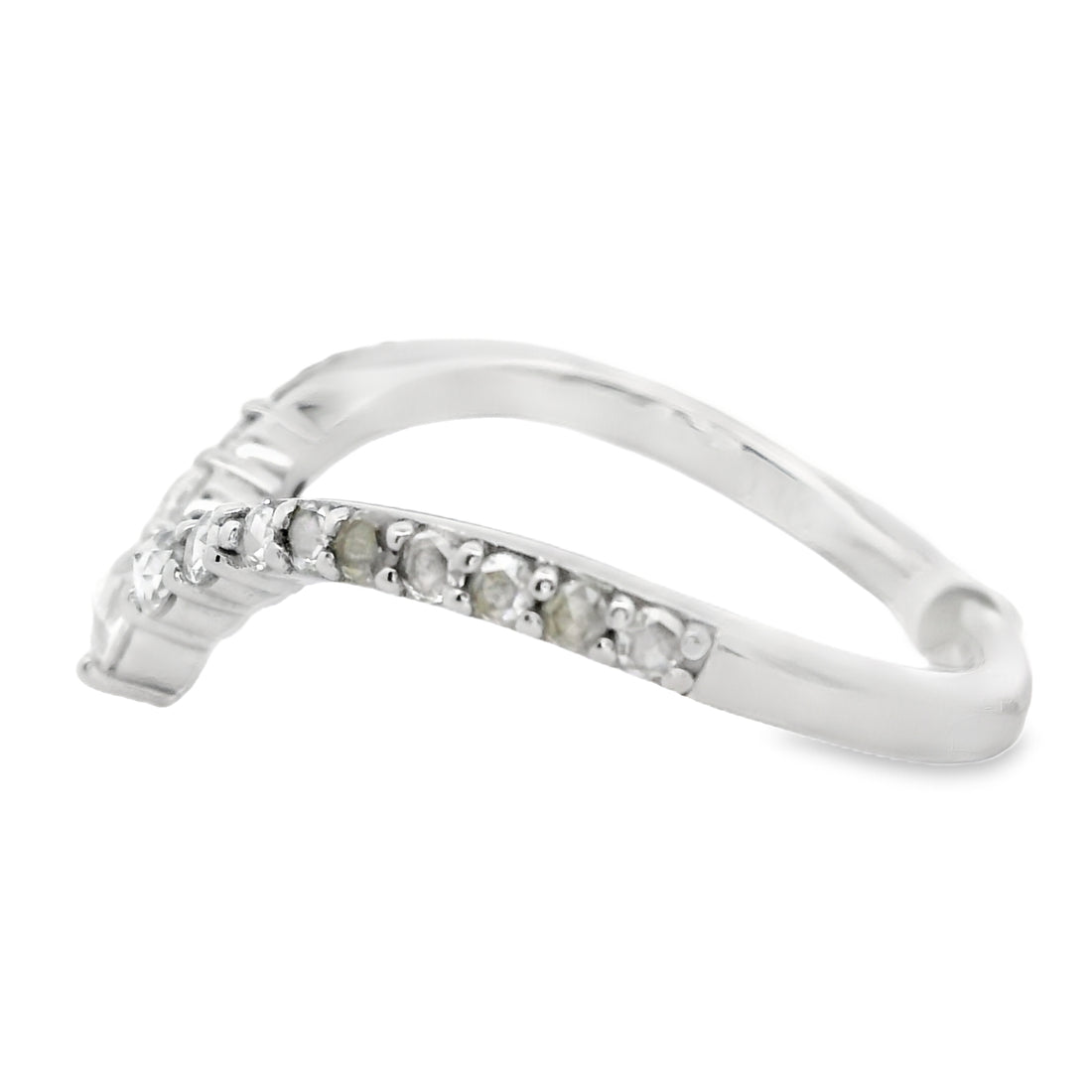 14kt White Gold Diamond Curved Ring (0.36ct)