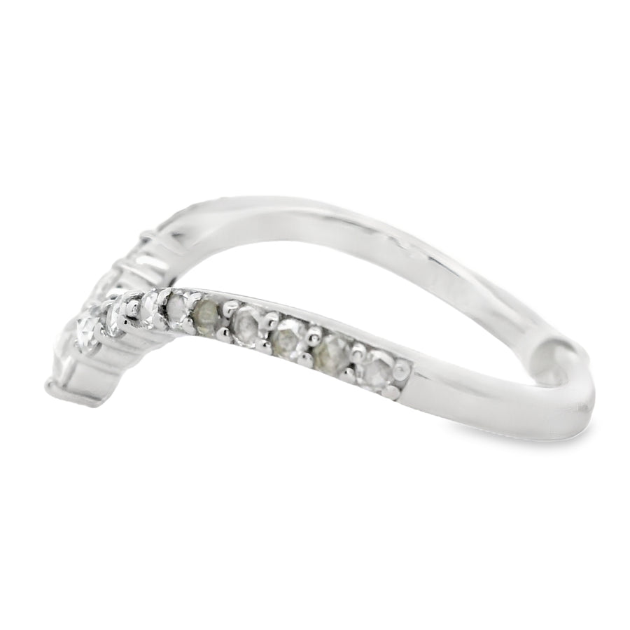 14kt White Gold Diamond Curved Ring (0.36ct)