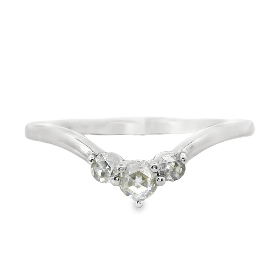 14kt White Gold Diamond Curved Ring (0.13ct)