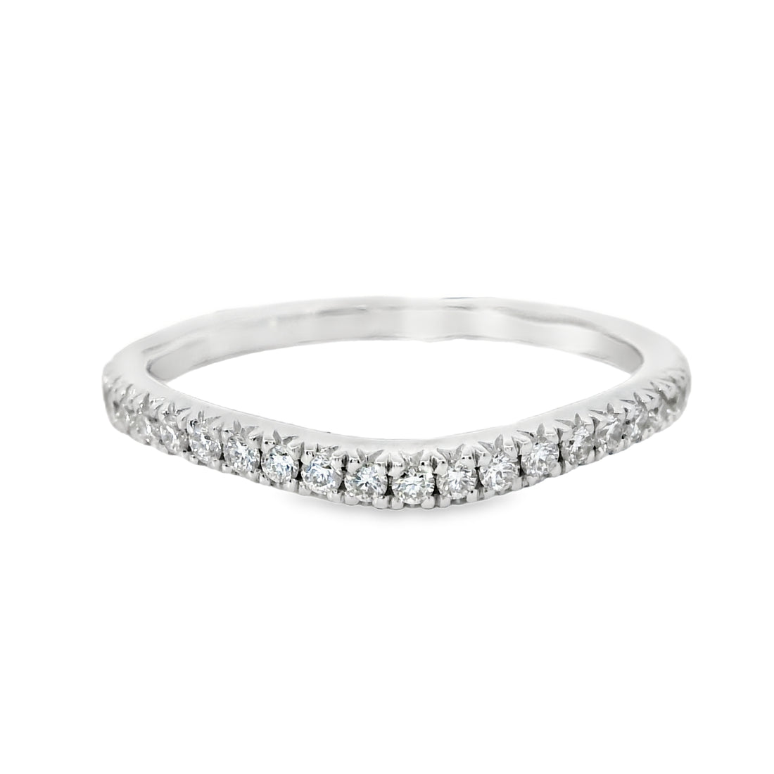 18kt White Gold Round Diamond Curved Eternity Ring (0.43ct)