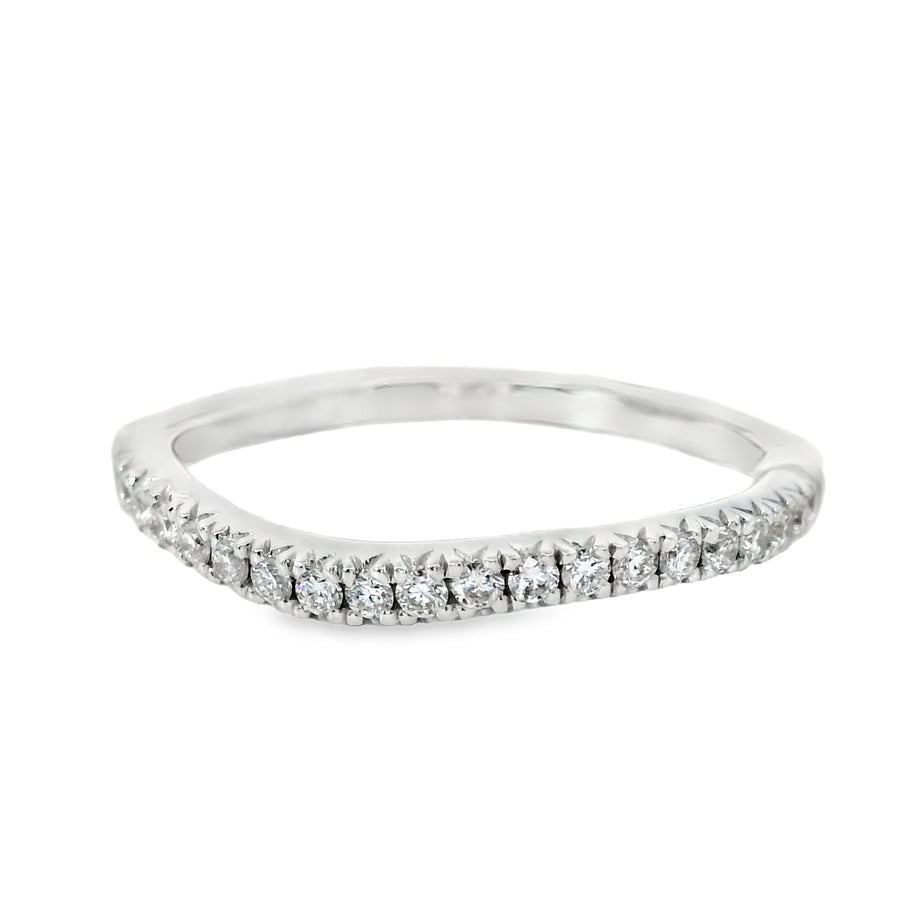 18kt White Gold Round Diamond Curved Eternity Ring (0.43ct)