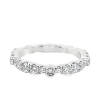 18K White Gold Full Cut Round Diamond Eternity Wedding Ring (1.16ct)