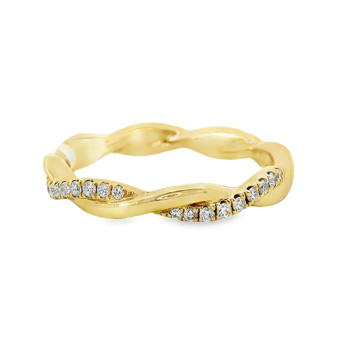18kt Yellow Gold Diamond Twisted Ring (0.26ct)