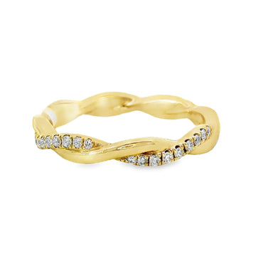 18kt Yellow Gold Diamond Twisted Ring (0.26ct)