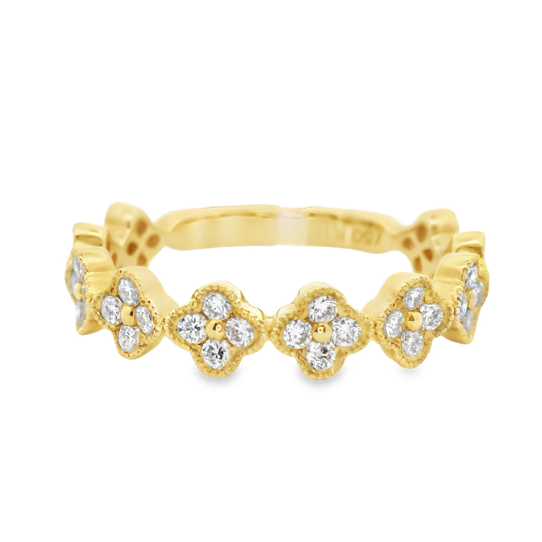 18kt Yellow Gold Diamond Geometric Wedding Ring (0.43ct)
