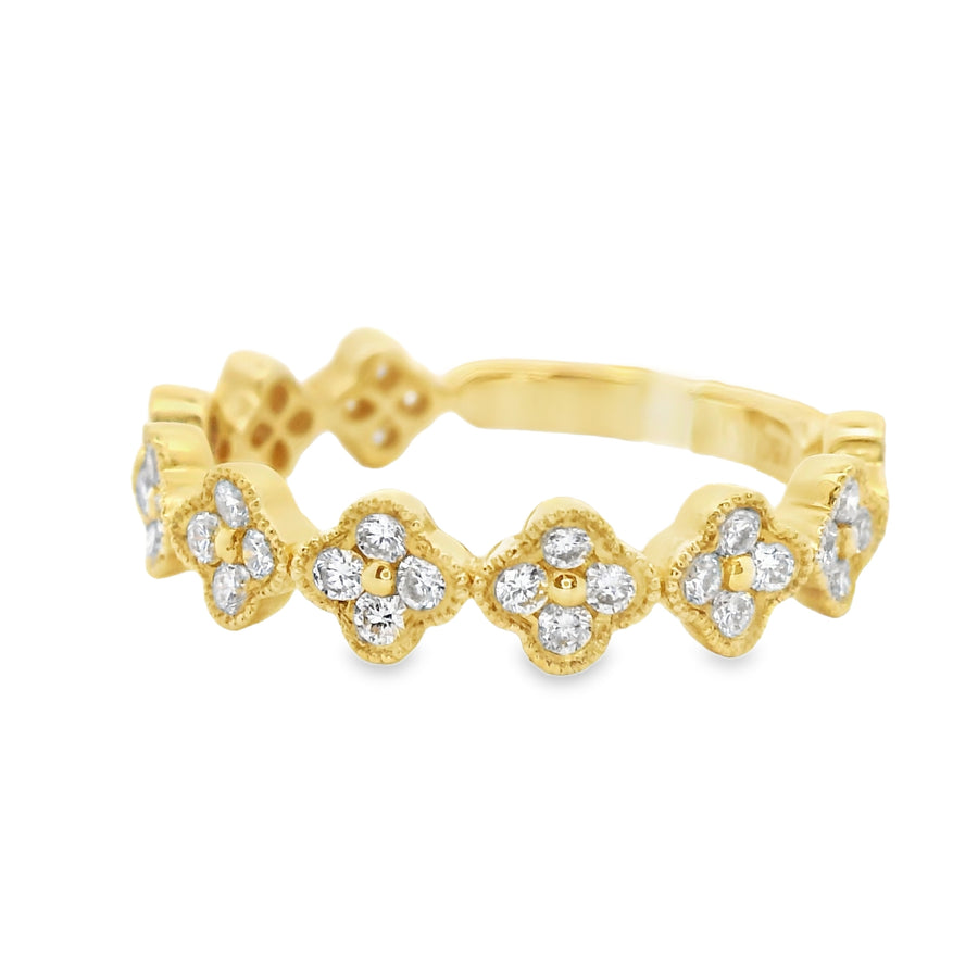 18kt Yellow Gold Diamond Geometric Wedding Ring (0.43ct)