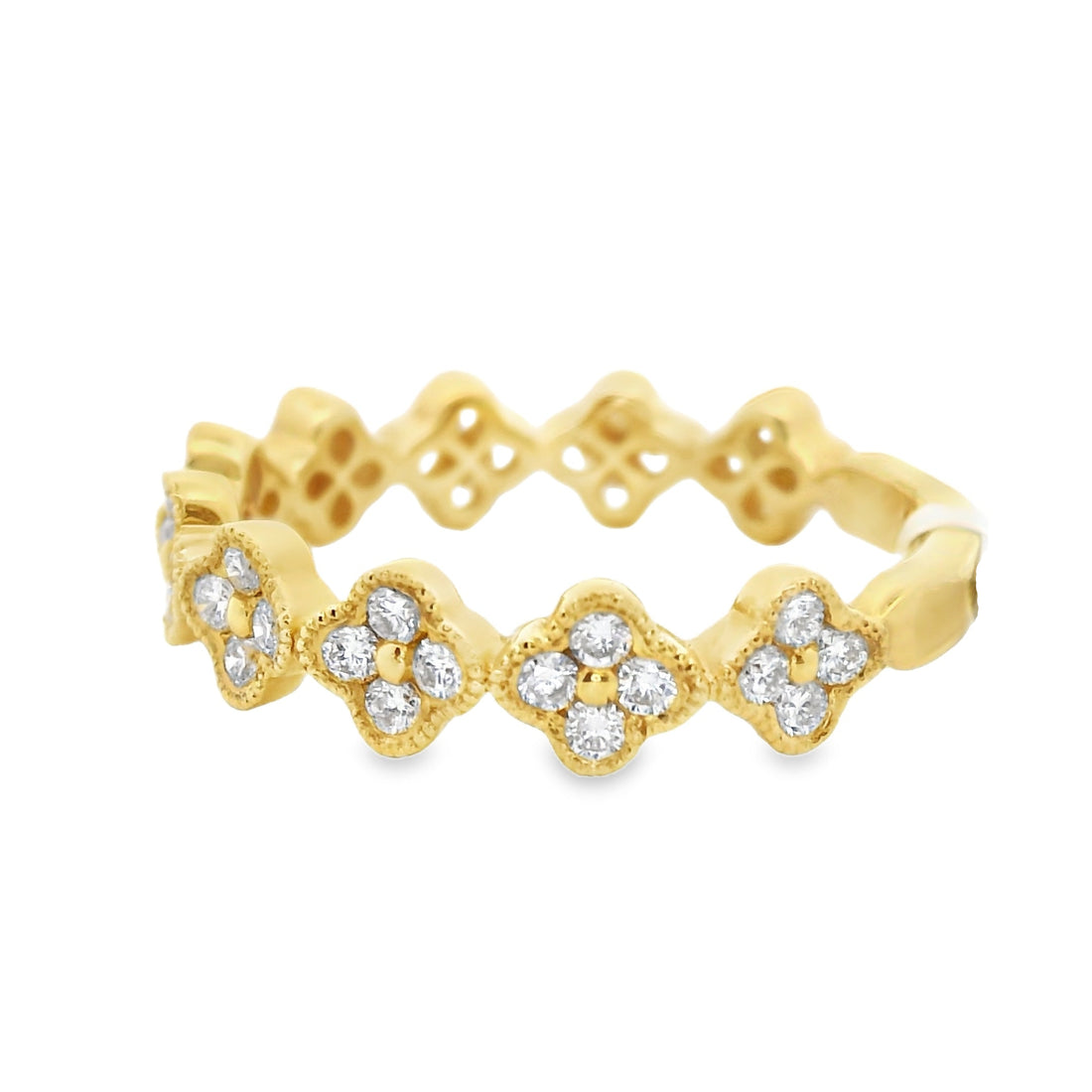 18kt Yellow Gold Diamond Geometric Wedding Ring (0.43ct)