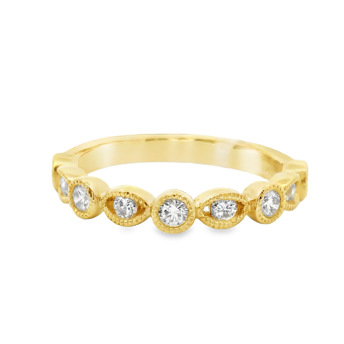 18kt Yellow Gold Diamond Geometric Wedding Ring (0.36ct)