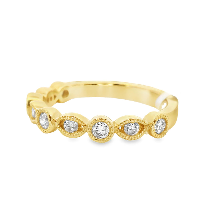 18kt Yellow Gold Diamond Geometric Wedding Ring (0.36ct)