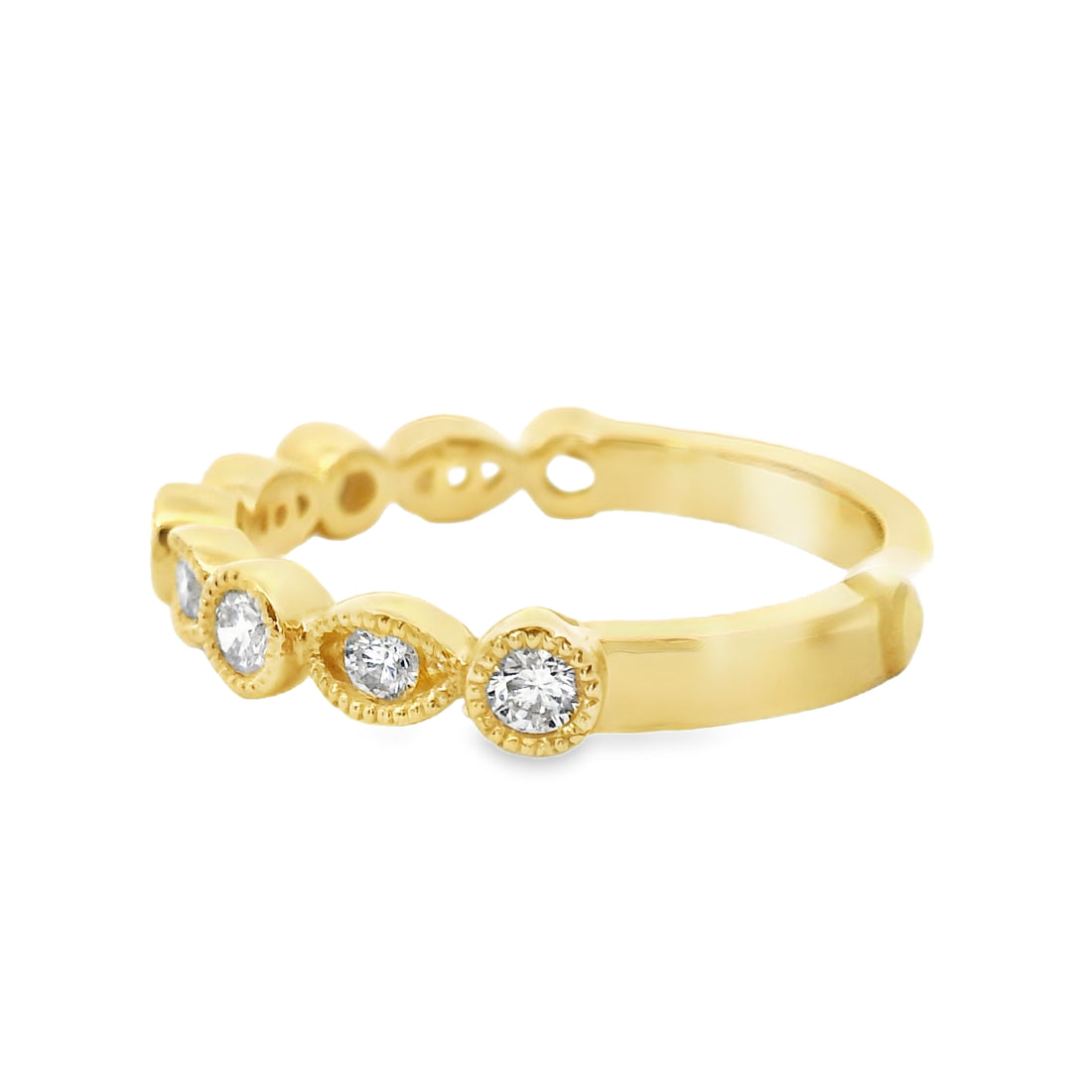 18kt Yellow Gold Diamond Geometric Wedding Ring (0.36ct)