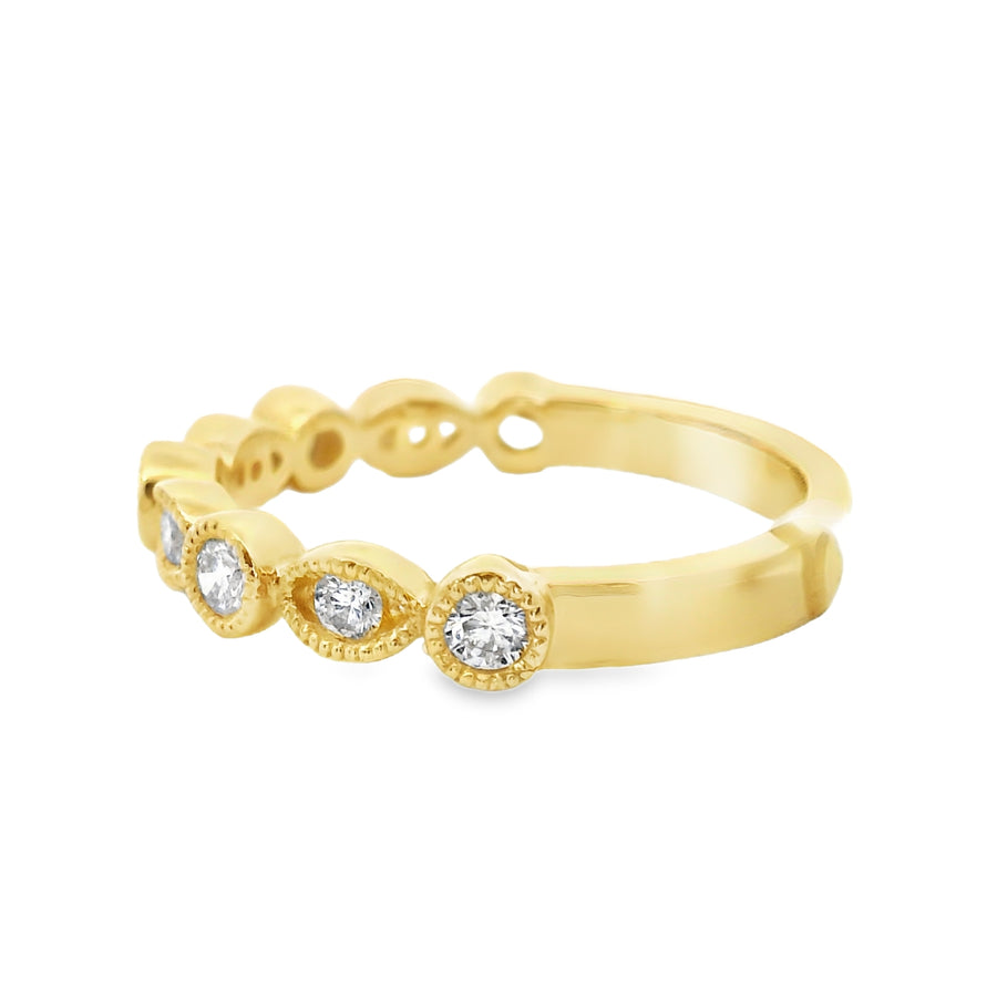 18kt Yellow Gold Diamond Geometric Wedding Ring (0.36ct)