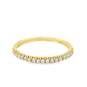 18kt Yellow Gold Diamond French Pave Wedding Ring (0.19ct)