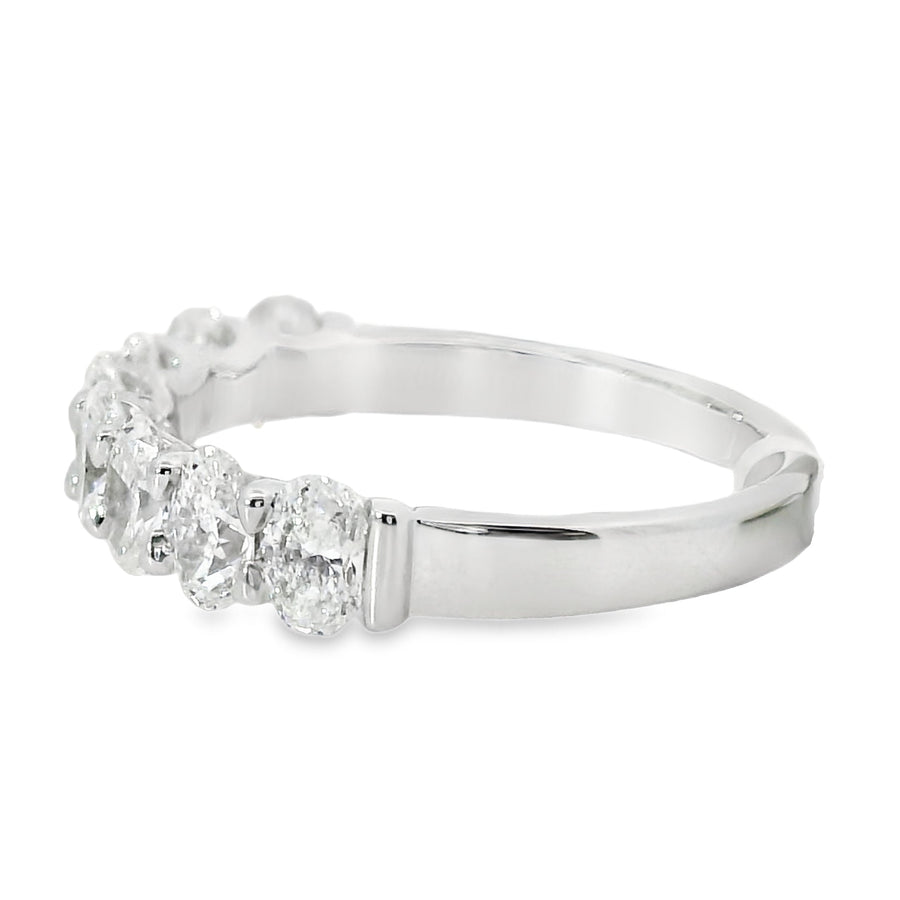 18K Ladies White Gold Natural Diamond Wedding Band (1.48ct)
