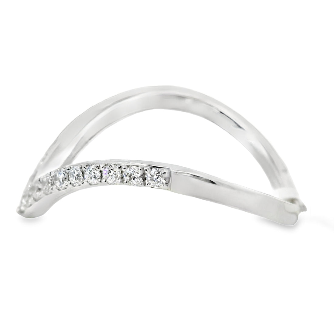 18kt White Gold Diamond Curved Ring (0.28ct)