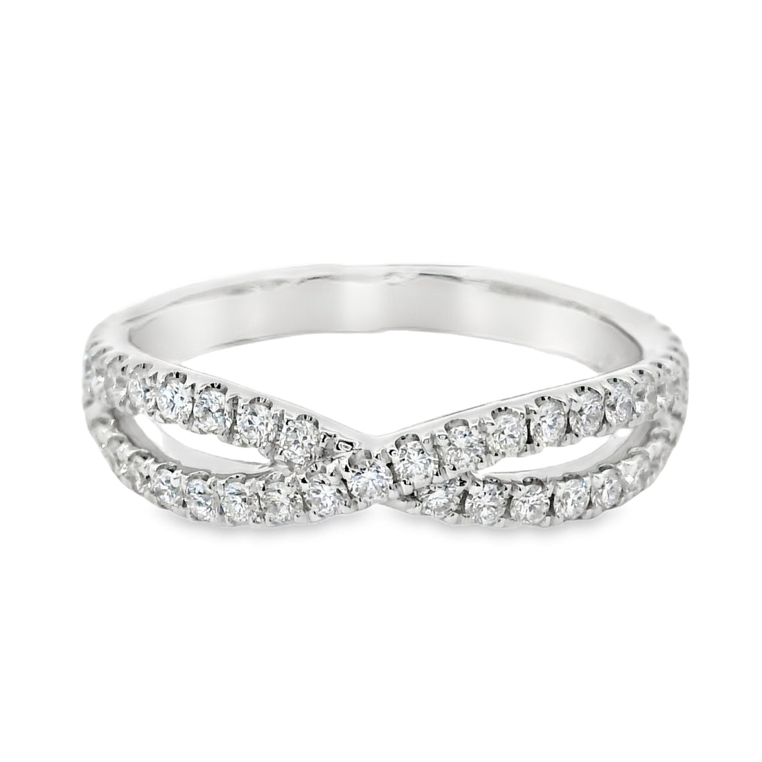18kt White Gold Diamond Curved Ring (0.55ct)