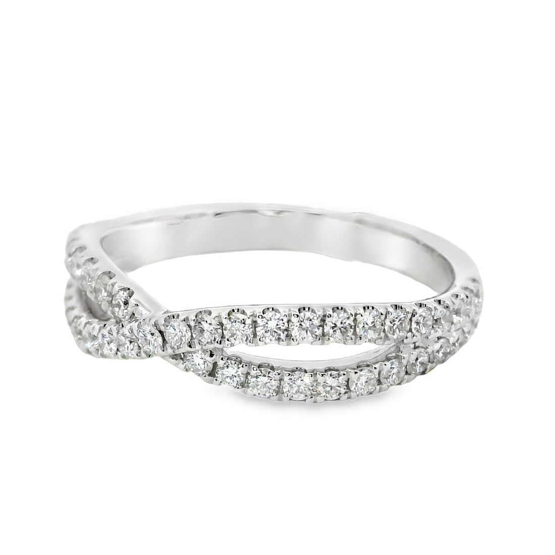 18kt White Gold Diamond Curved Ring (0.55ct)