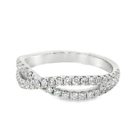 18kt White Gold Diamond Curved Ring (0.55ct)