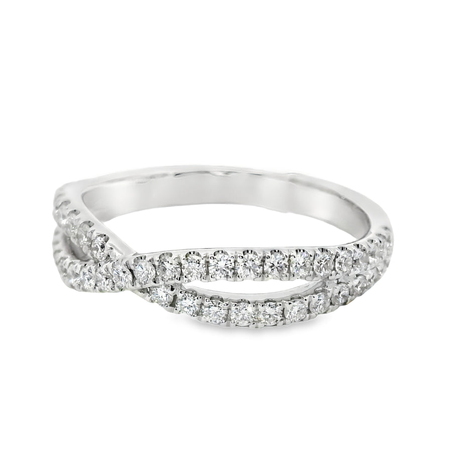 18kt White Gold Diamond Curved Ring (0.55ct)