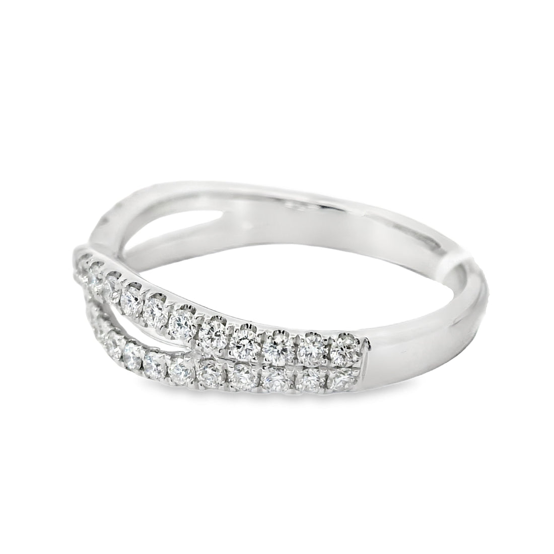 18kt White Gold Diamond Curved Ring (0.55ct)