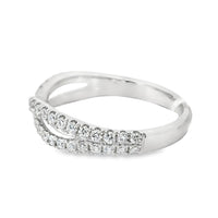 18kt White Gold Diamond Curved Ring (0.55ct)