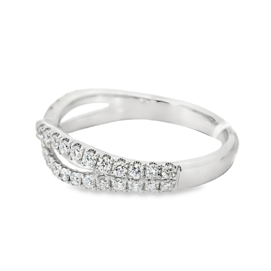 18kt White Gold Diamond Curved Ring (0.55ct)