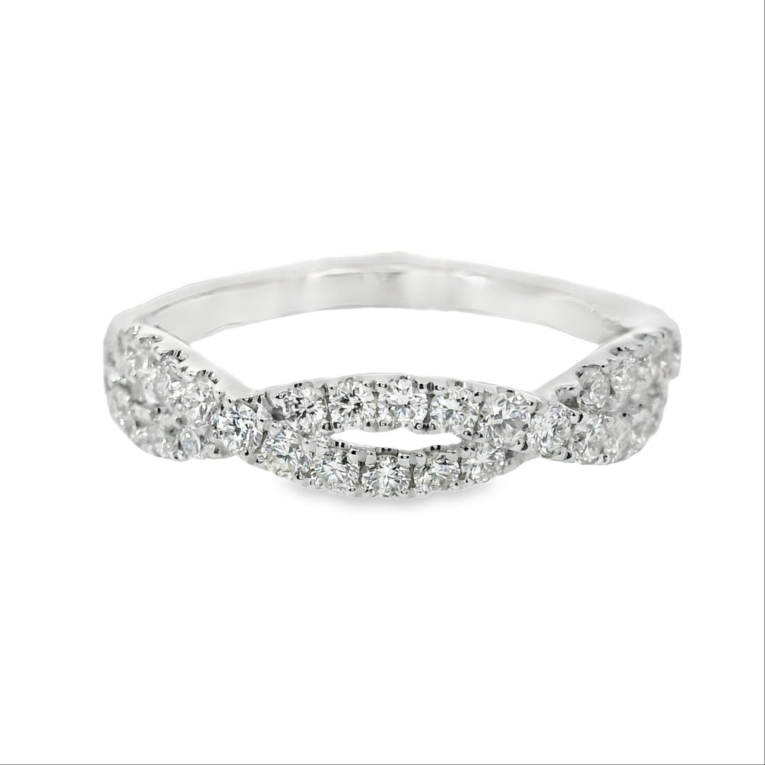 18K White Gold Natural Diamond Wedding Ring (.56ct)