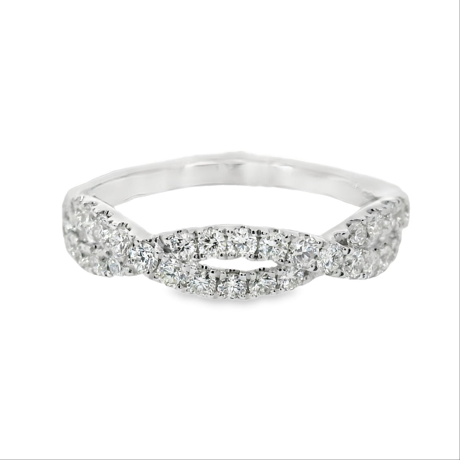 18K White Gold Natural Diamond Wedding Ring (.56ct)
