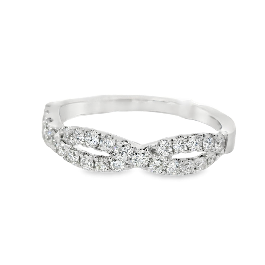 18K White Gold Natural Diamond Wedding Ring (.56ct)