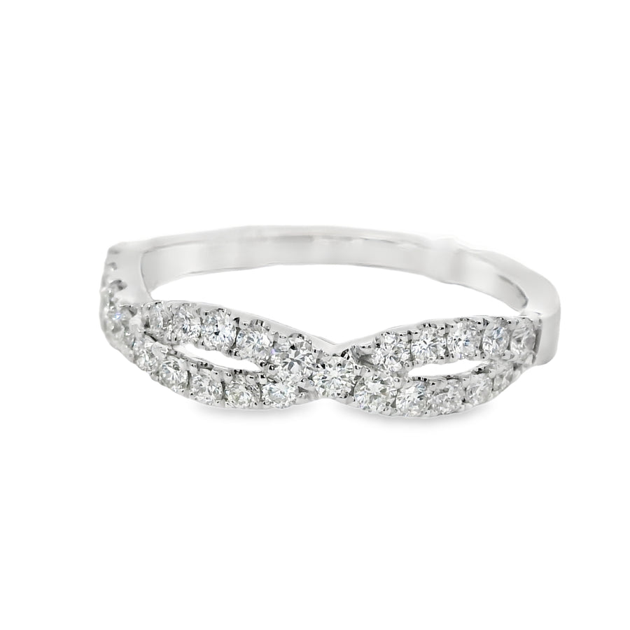 18K White Gold Natural Diamond Wedding Ring (.56ct)