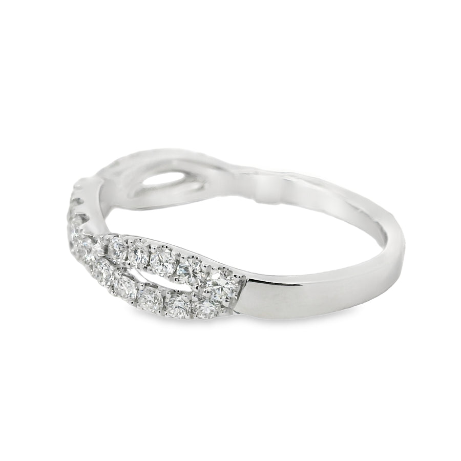 18K White Gold Natural Diamond Wedding Ring (.56ct)