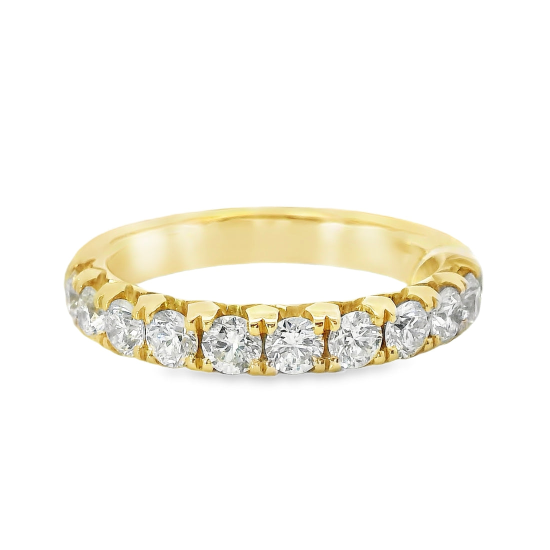 18K Yellow Gold Natural Round Diamond Wedding Ring (1.03ct)