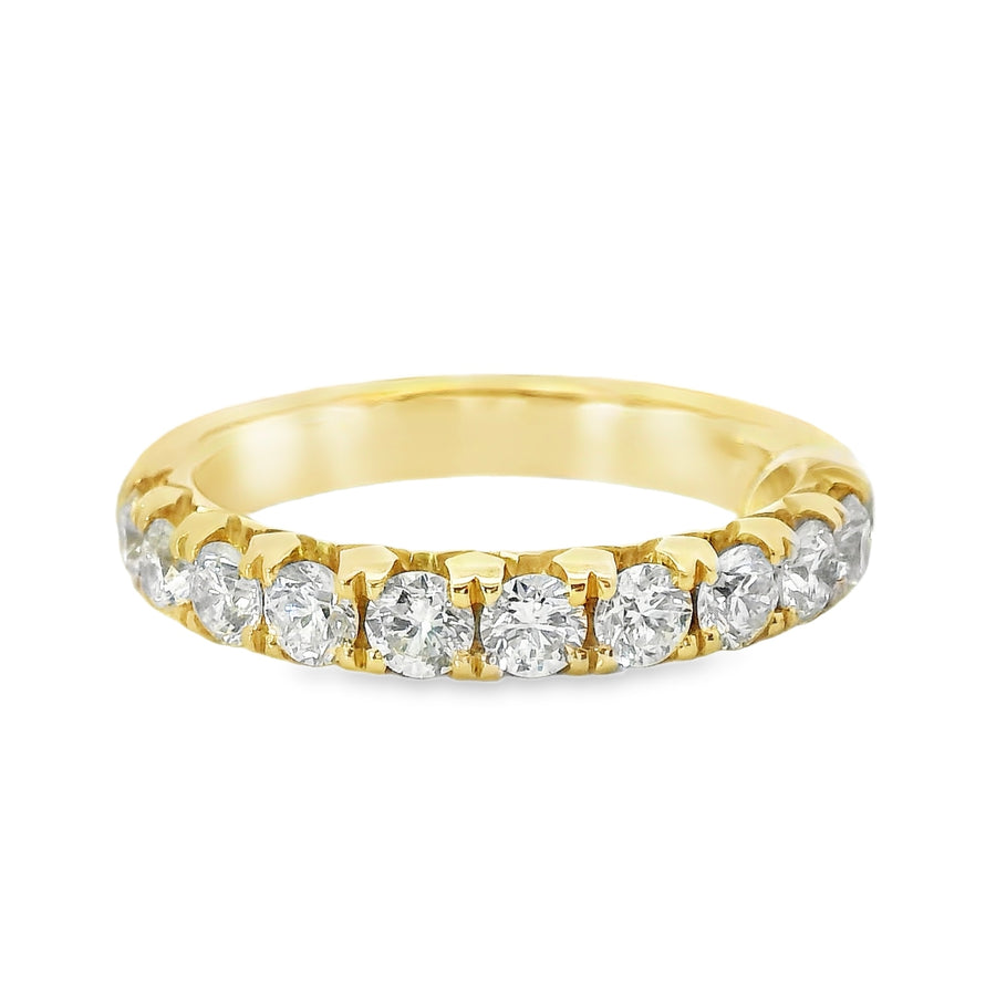 18K Yellow Gold Natural Round Diamond Wedding Ring (1.03ct)