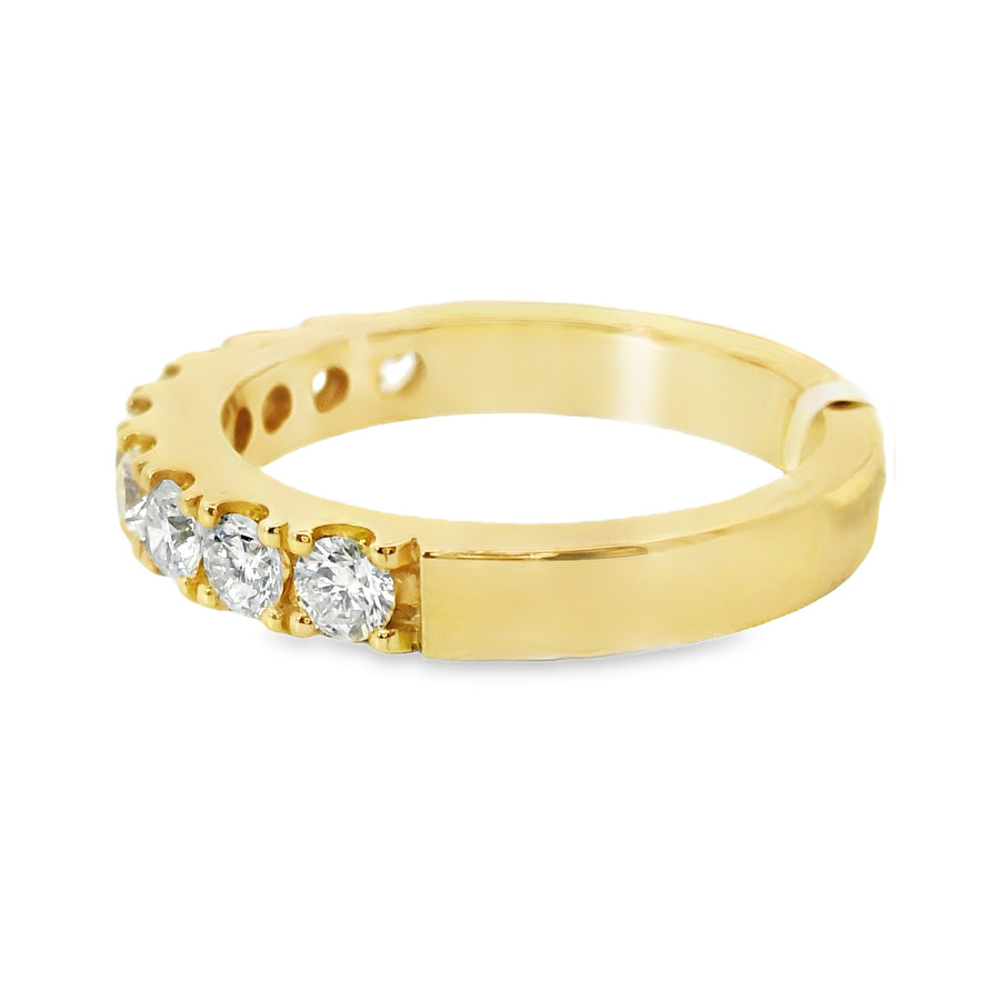 18kt Yellow Gold Diamond Prong Set Wedding Ring (0.83ct)
