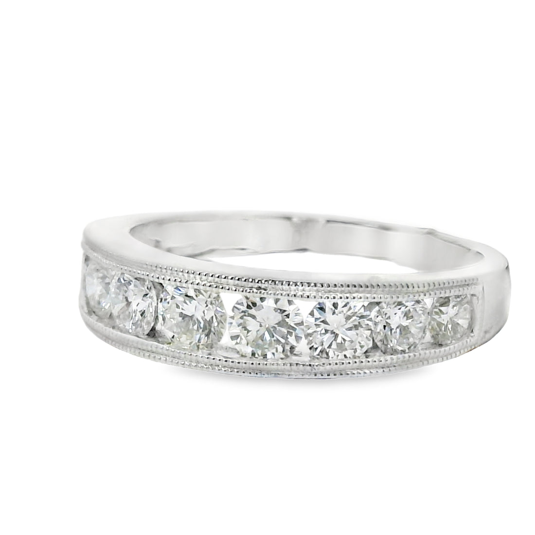 18kt White Gold Diamond Channel Set Wedding Ring (1.03ct)