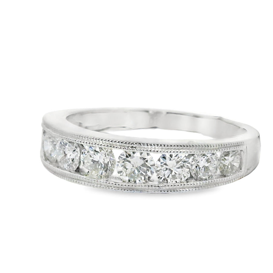 18kt White Gold Diamond Channel Set Wedding Ring (1.03ct)