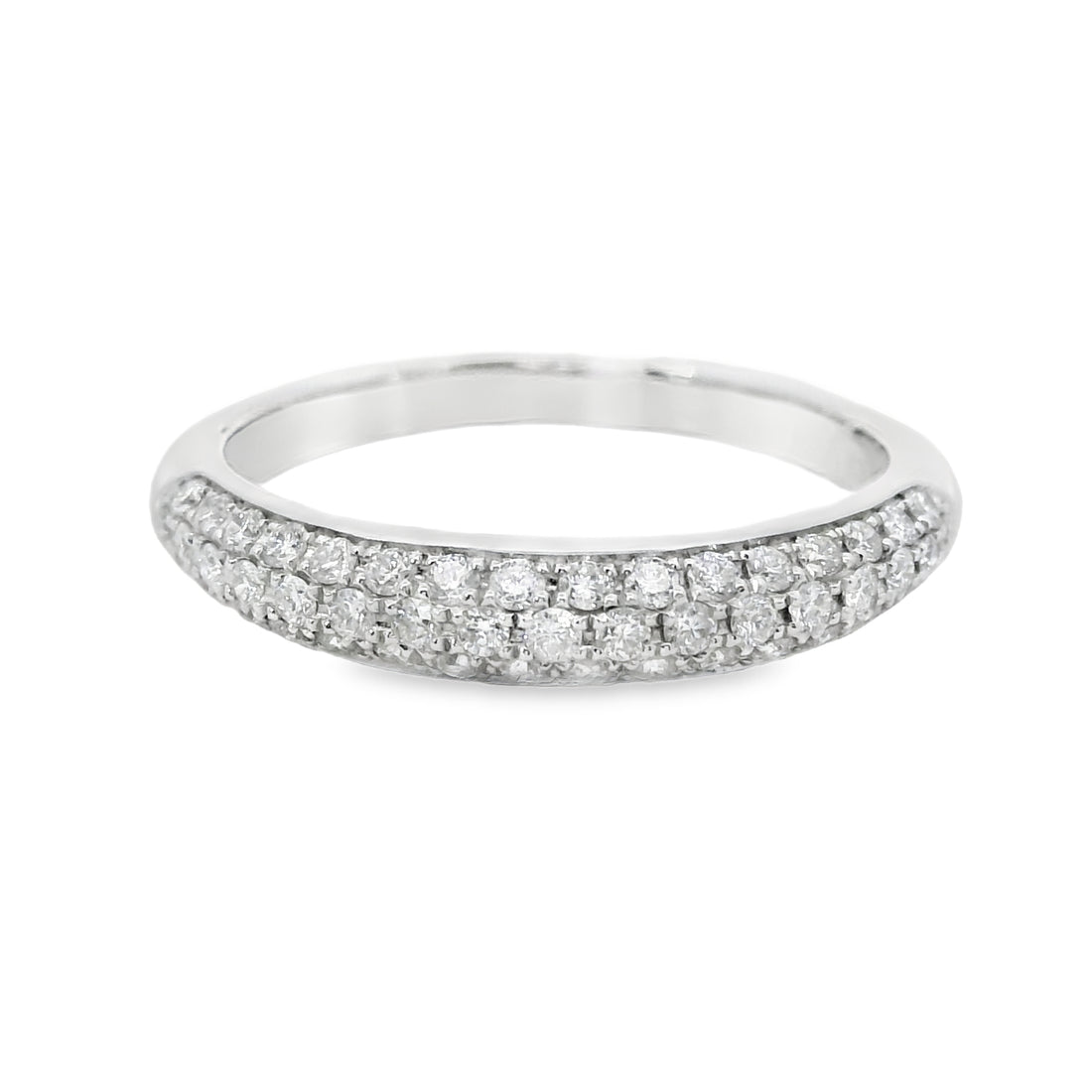18kt White Gold Diamond Pave Wedding Ring (0.4ct)