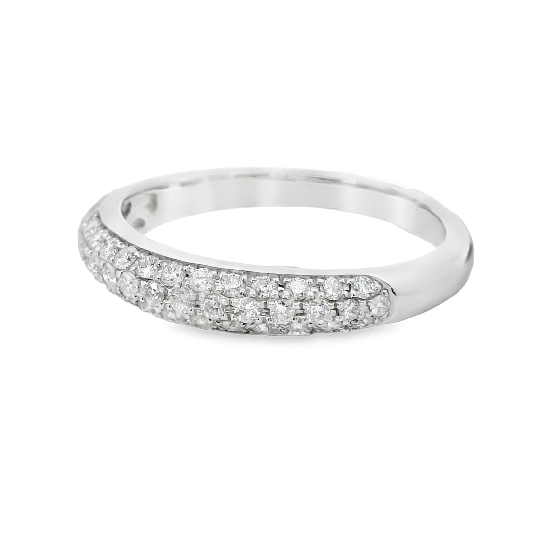 18kt White Gold Diamond Pave Wedding Ring (0.4ct)