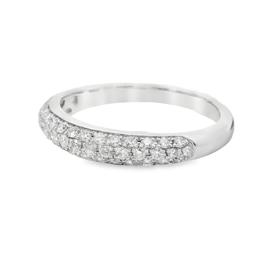 18kt White Gold Diamond Pave Wedding Ring (0.4ct)