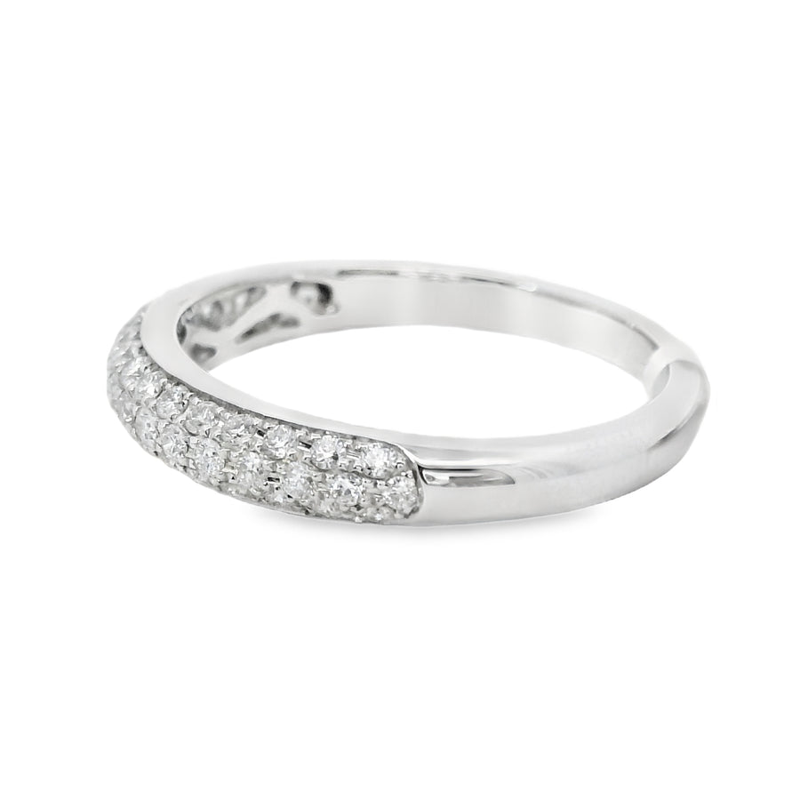 18kt White Gold Diamond Pave Wedding Ring (0.4ct)